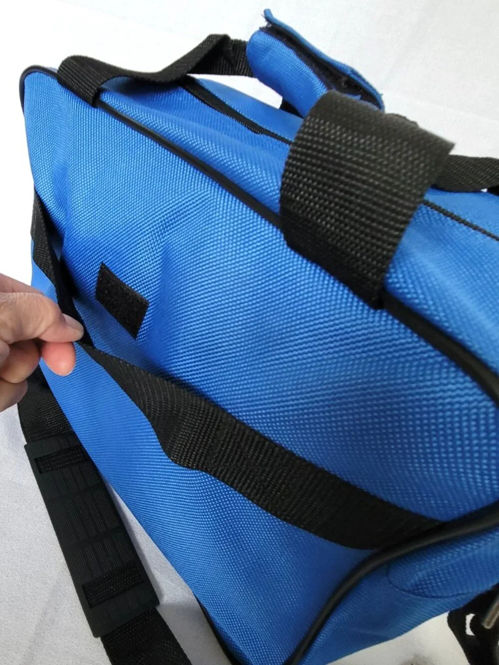 Vintage Verdi Blue Canvas Travel Duffel Bag Small Gym Carry On Tote